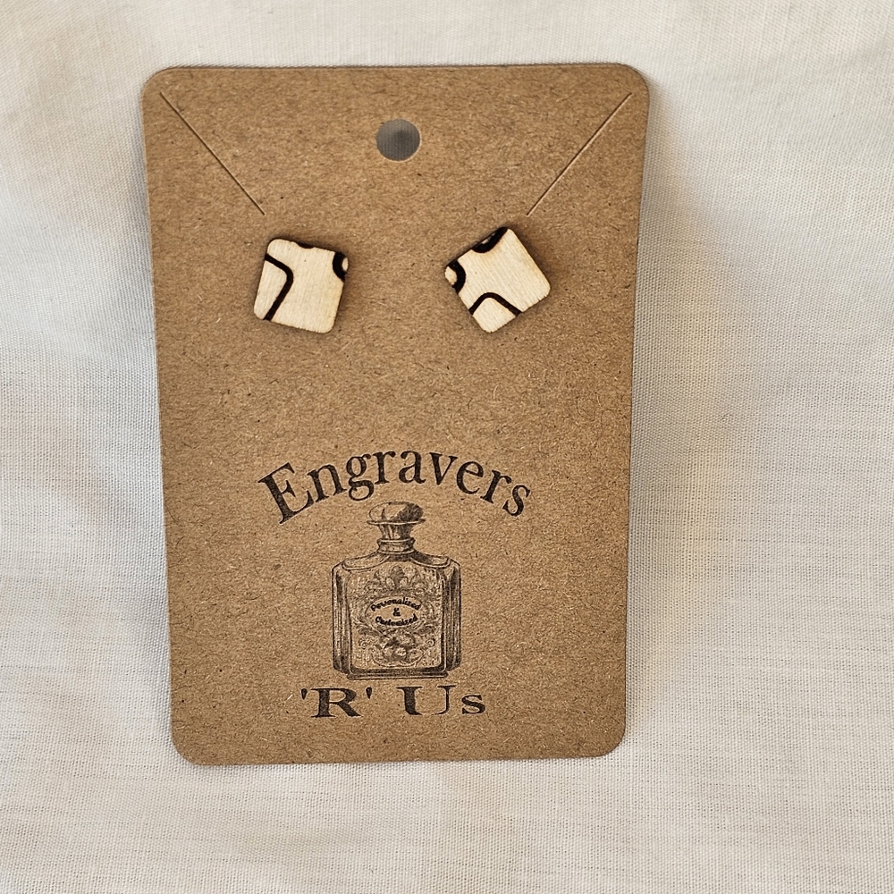 Handcrafted Art Deco Style Stud Earrings – Lightweight, Unique Design